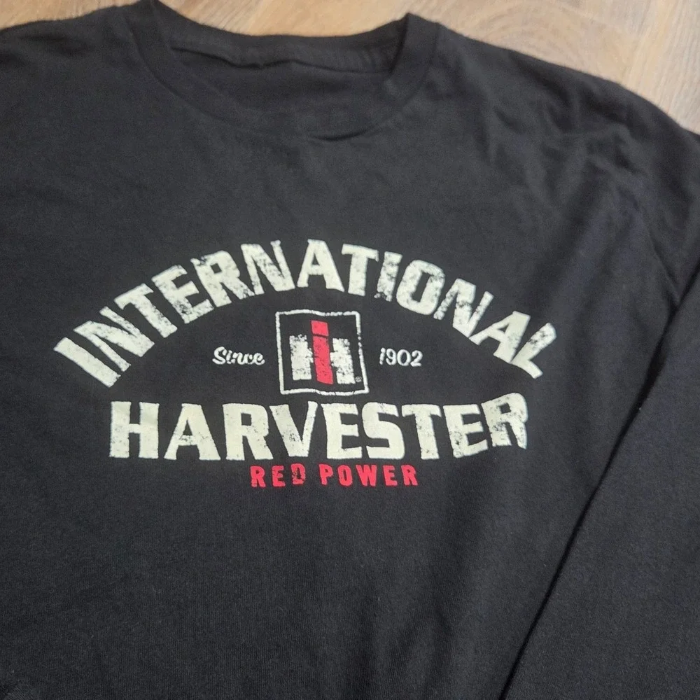International Harvester Kids Long Sleeve Graphic Tee Black Red Power Shirt 6201